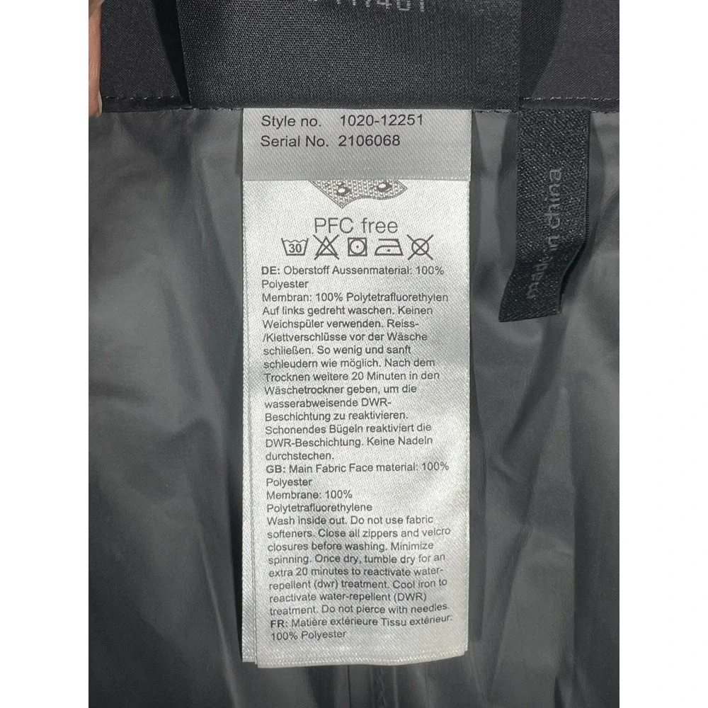 Mammut Gore-Tex Hardshell Pants Mens Large Gray Full Side Zip 1020-12251